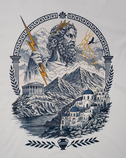 Limited Edition Zeus inspired white t-shirt